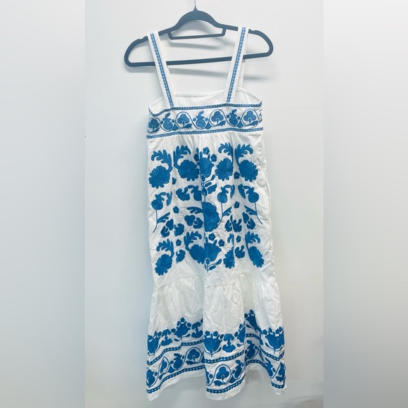 J.MARIE the landon midi dress in blue & white - Picture 5 of 10